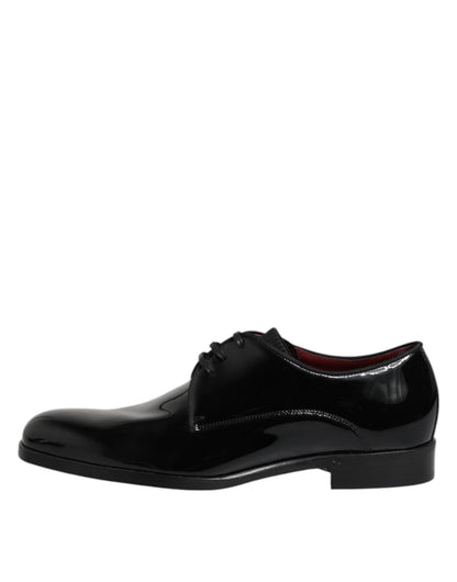Black Leather Lace Up Men Derby Formal Shoes