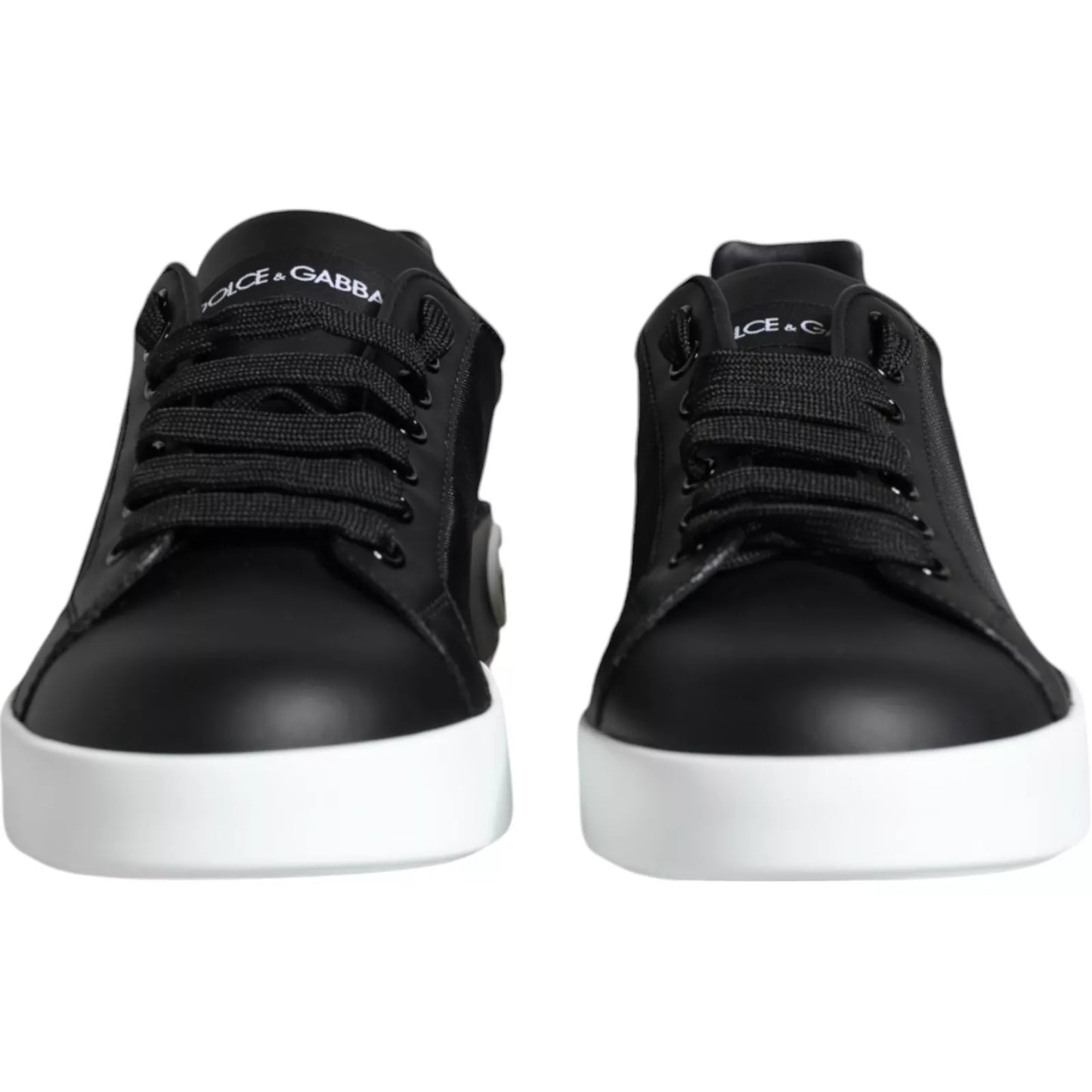 Black Calf Leather Portofino Sneakers Shoes