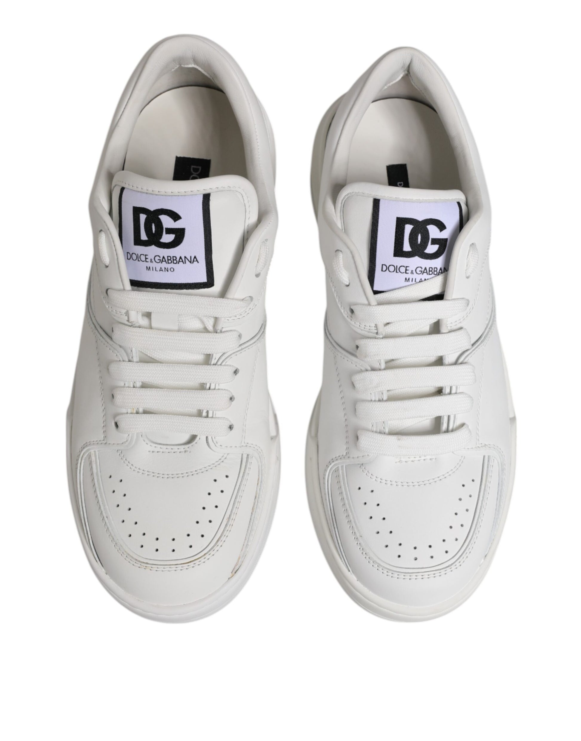 White Miami Leather Low Top Sneakers Shoes