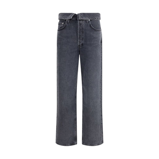 Black Cotton Tapered Jeans