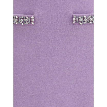 Purple Viscose Mini Skirt