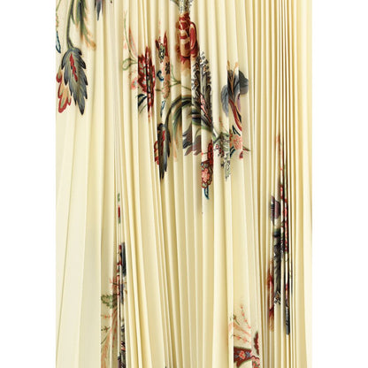 Yellow Polyester Midi Skirt