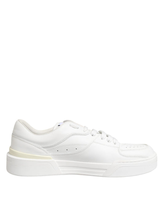 White Miami Leather Low Top Sneakers Shoes