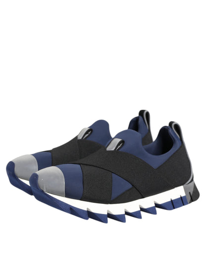 Blue Black Slip On Low Top Men Sneakers Shoes