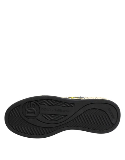 White Logo Print Low Top Men Sneakers Shoes