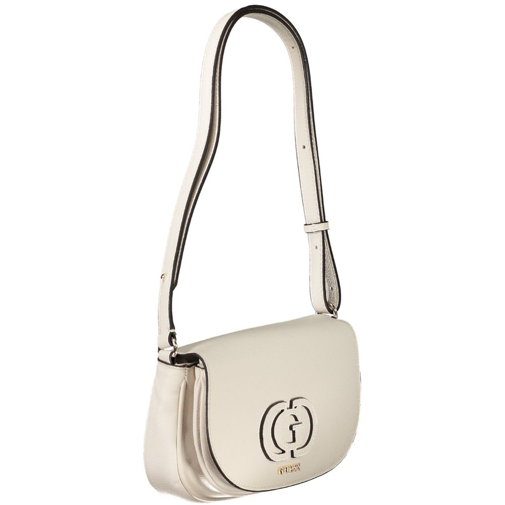 Bianco Polyurethane Women Handbag