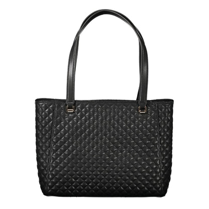 Black Polyethylene Women Handbag