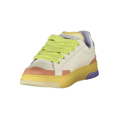 White Polyurethane Women Sneaker