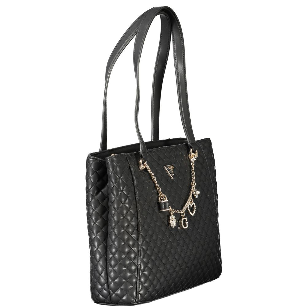Black Polyethylene Women Handbag