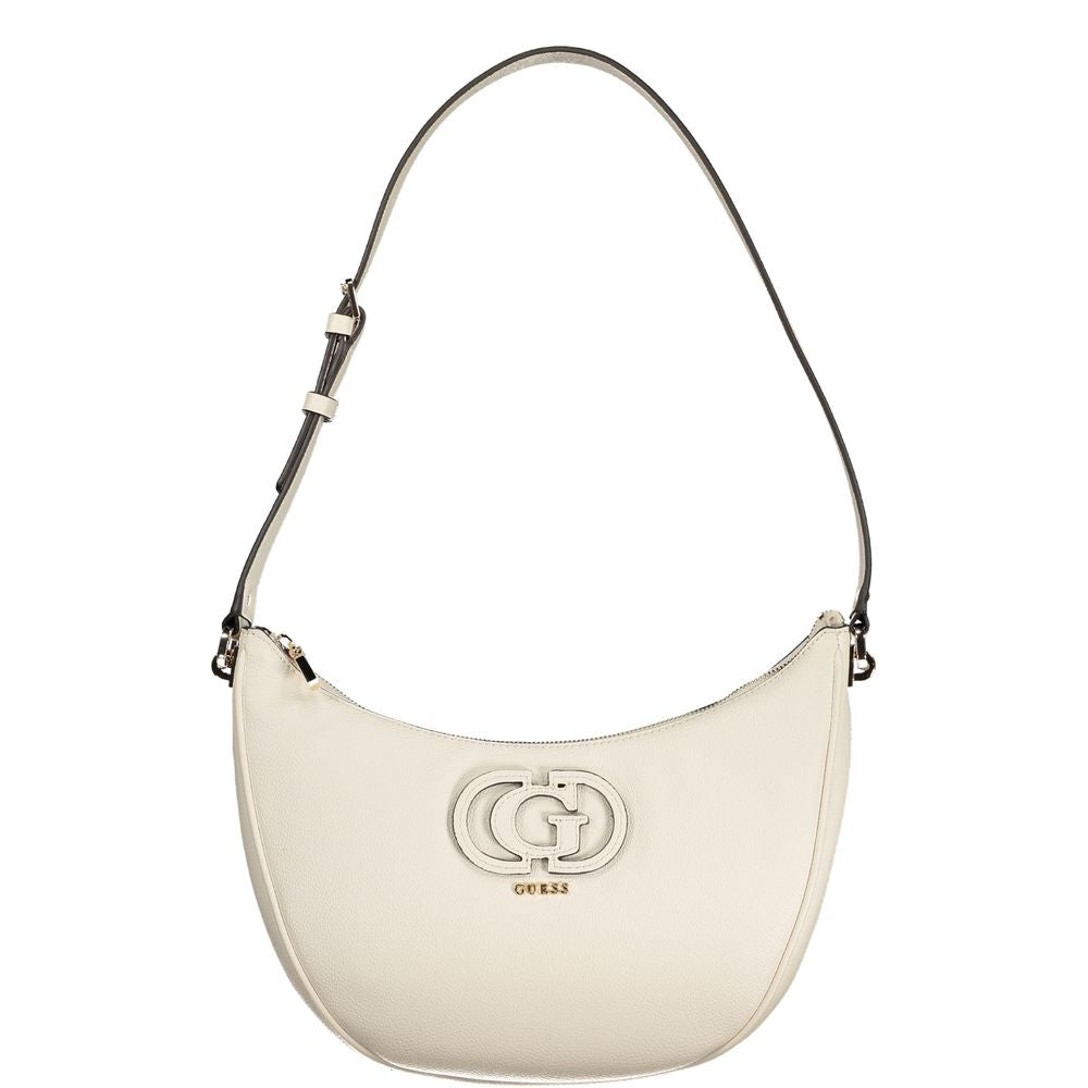 Bianco Polyurethane Women Handbag