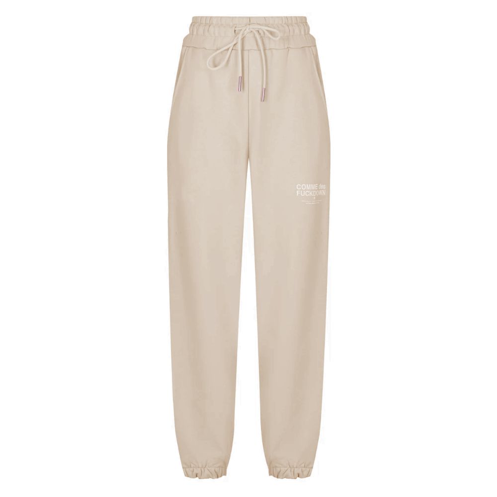 Beige Cotton Women Sweatpant