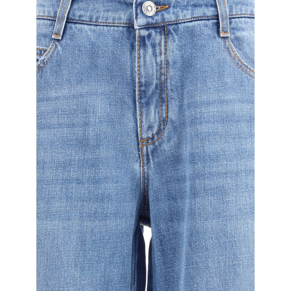 Blue Cotton Relaxed Fit Jeans