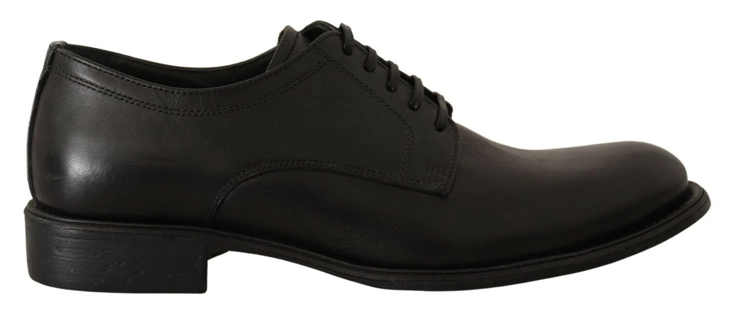 Black Lace Up Leather Men Formal Derby Shoes