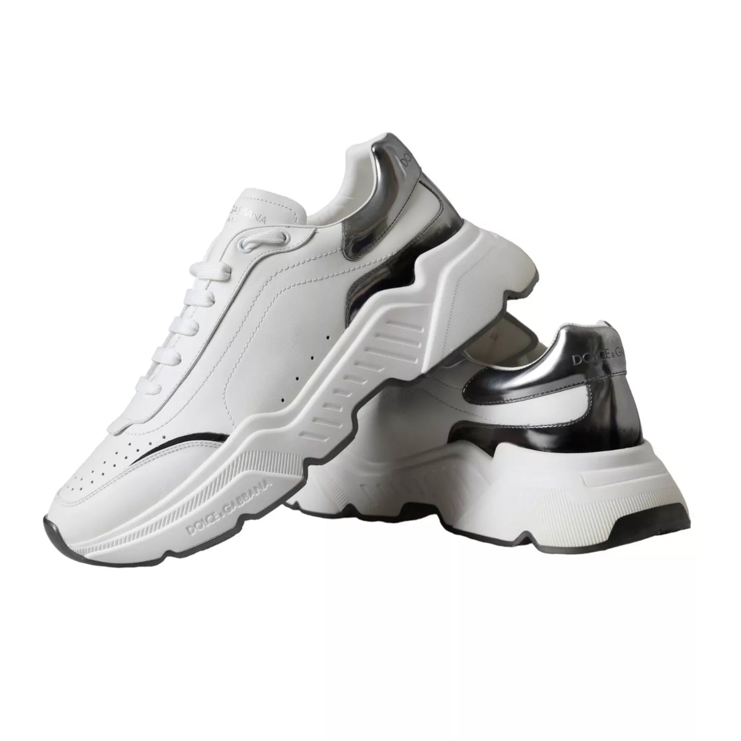 White Silver Leather Sport DAYMASTER Sneakers