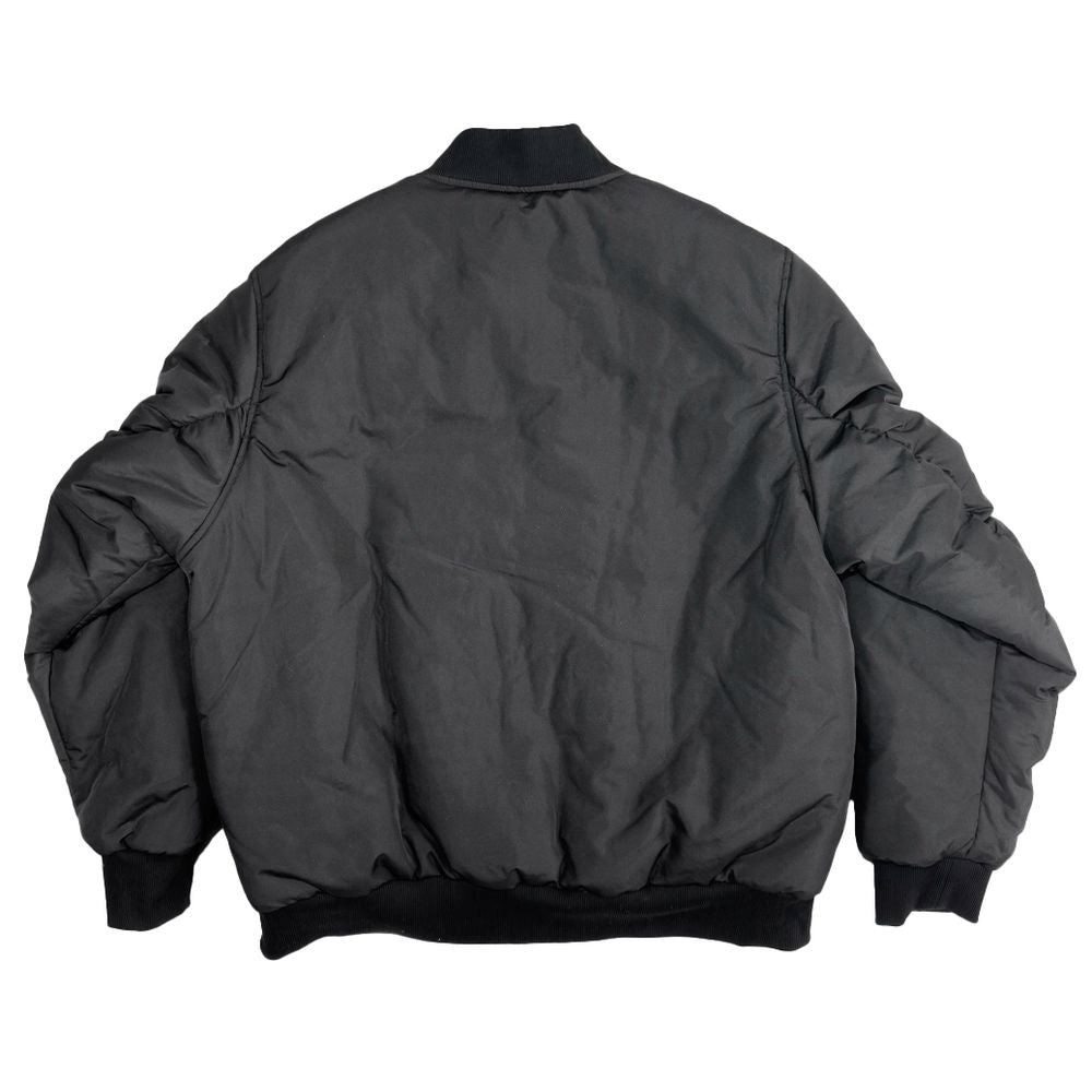 Black Polyester Men Bomber Jacket