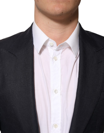 Dark Blue Single Breasted Men Suit Blazer