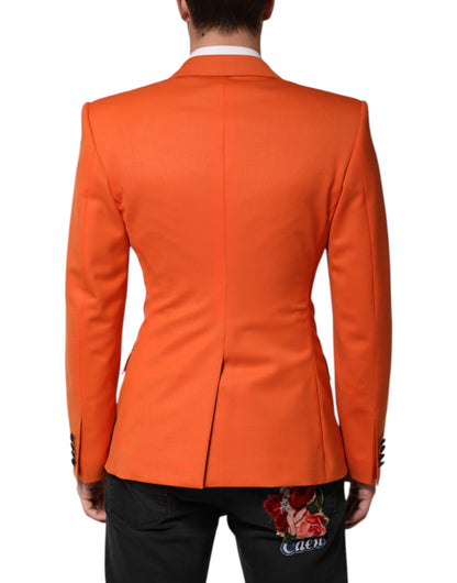 Orange SICILIA Double Breasted Coat Blazer