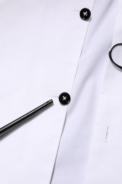 White Bib Cotton Poplin GOLD Men Formal Shirt