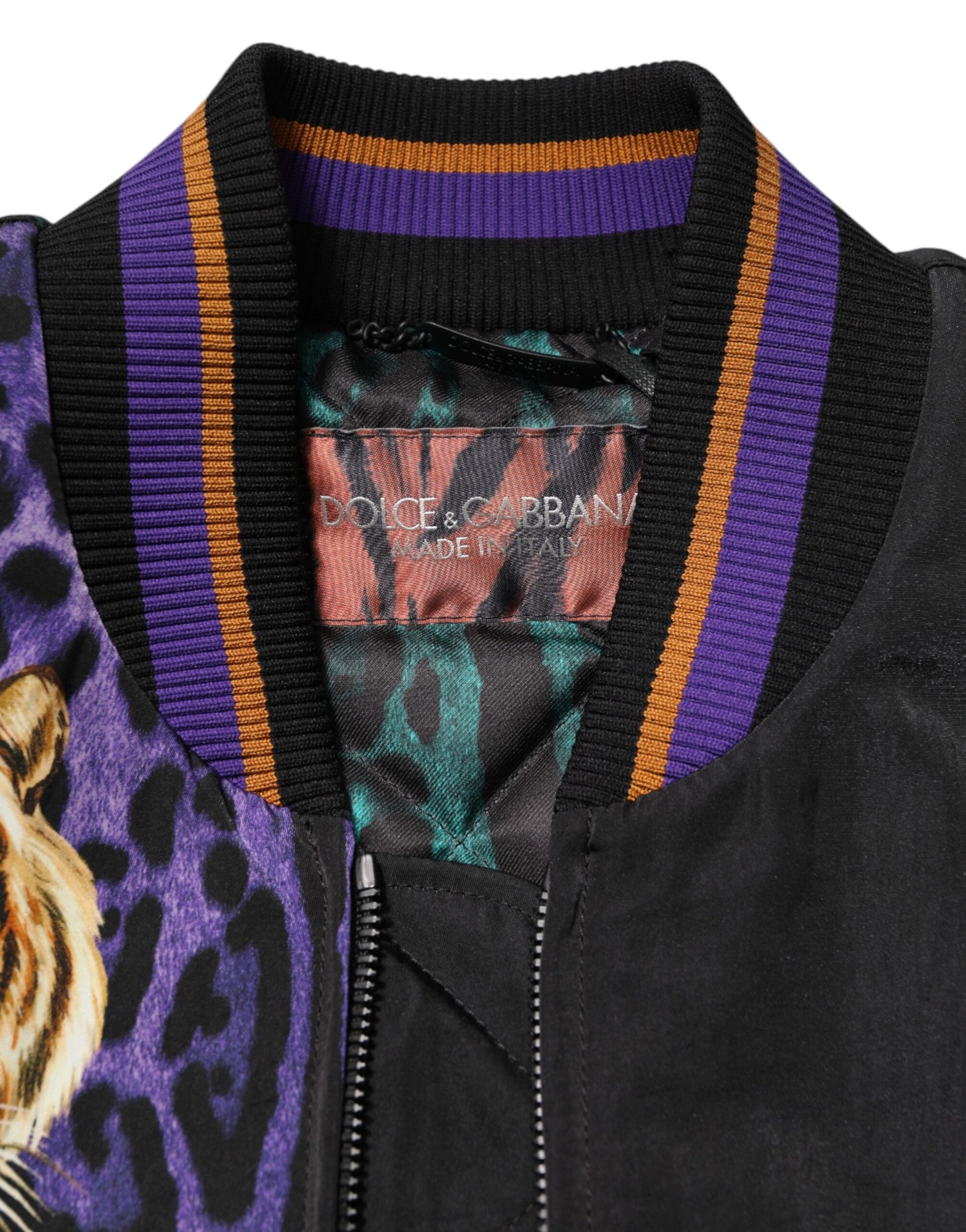 Multicolor Tiger Print Men Bomber Jacket