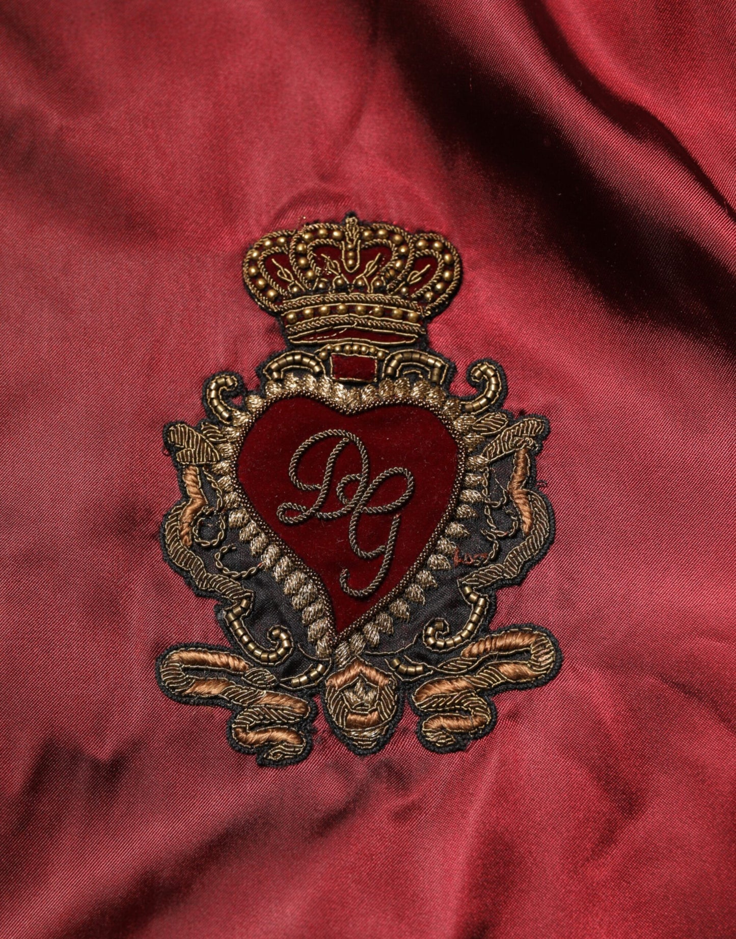 Maroon Nylon DG Crown Embroidery Jacket