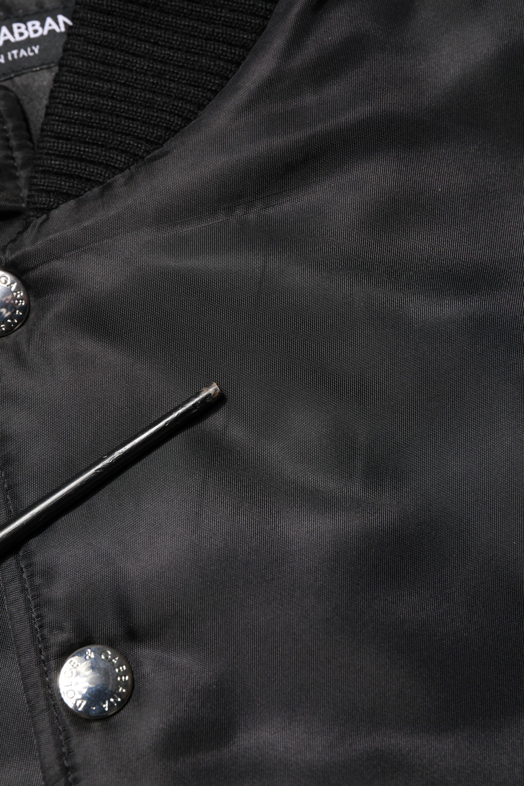 Black Polyester Logo Plaque Bomber Jacket