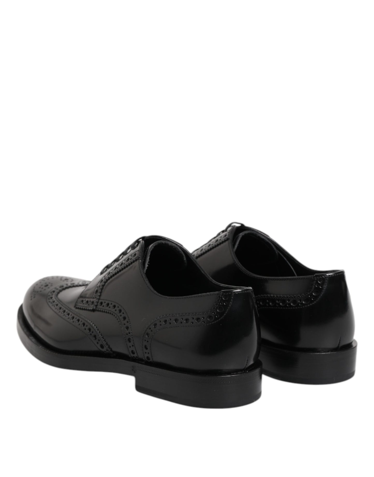 Black Leather Derby Wingtip Formal Shoes