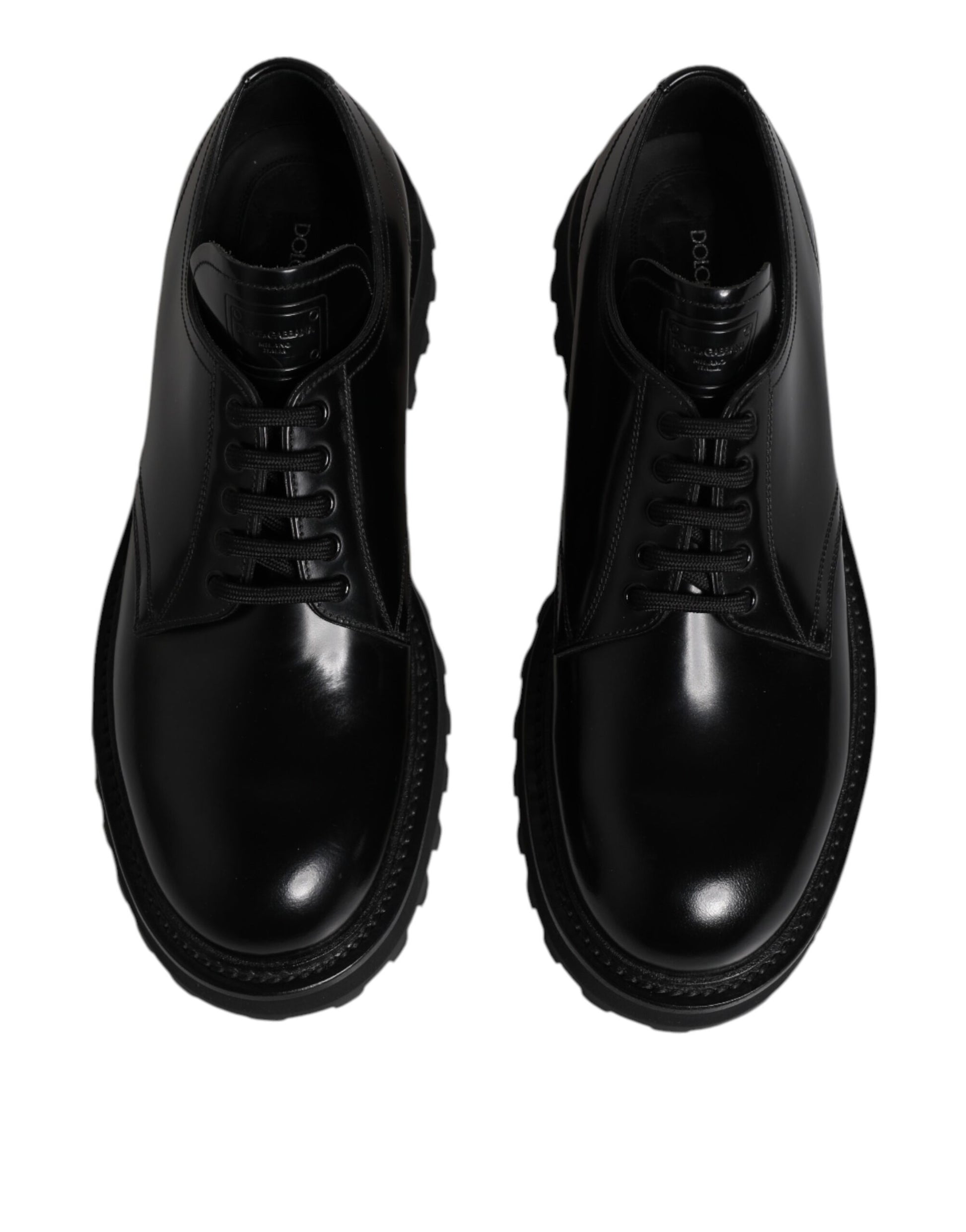 Black Leather Lace Up Trekking Dress Shoes