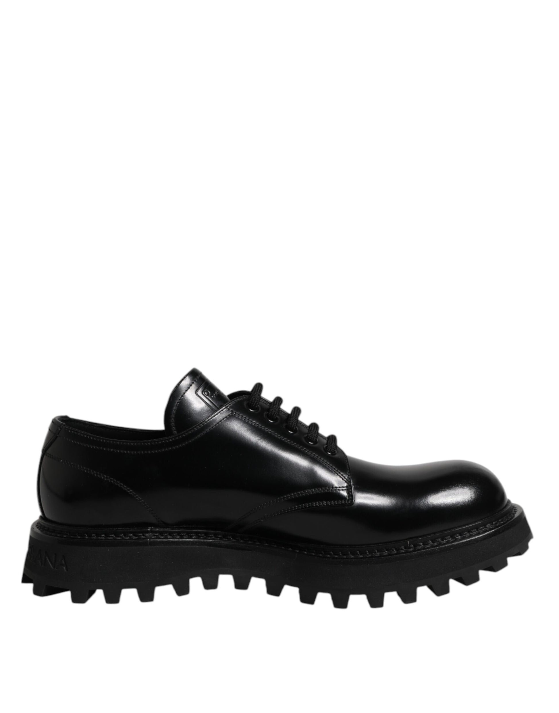 Black Leather Lace Up Trekking Dress Shoes