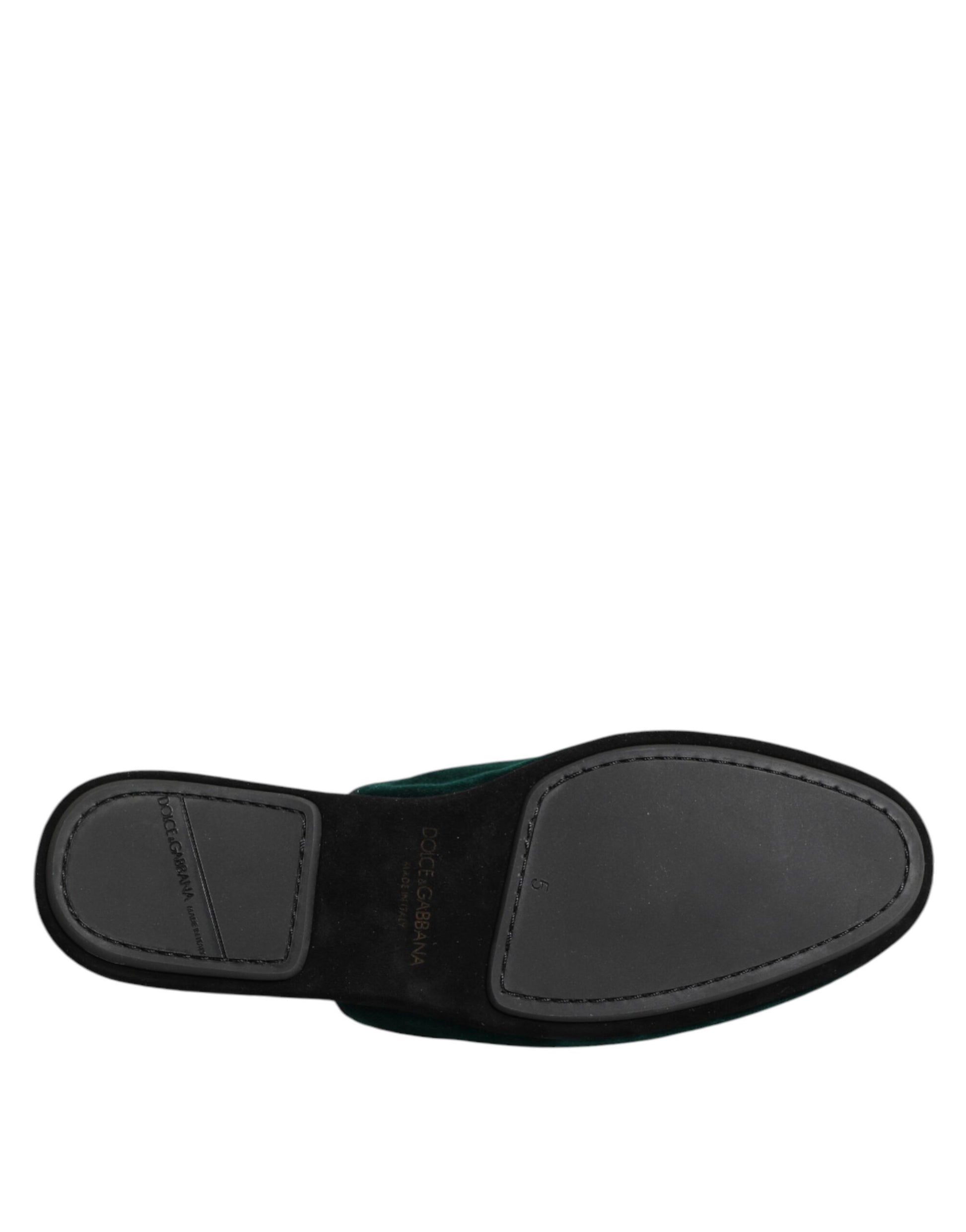 Green Velvet Cross Embellished Slippers Shoes