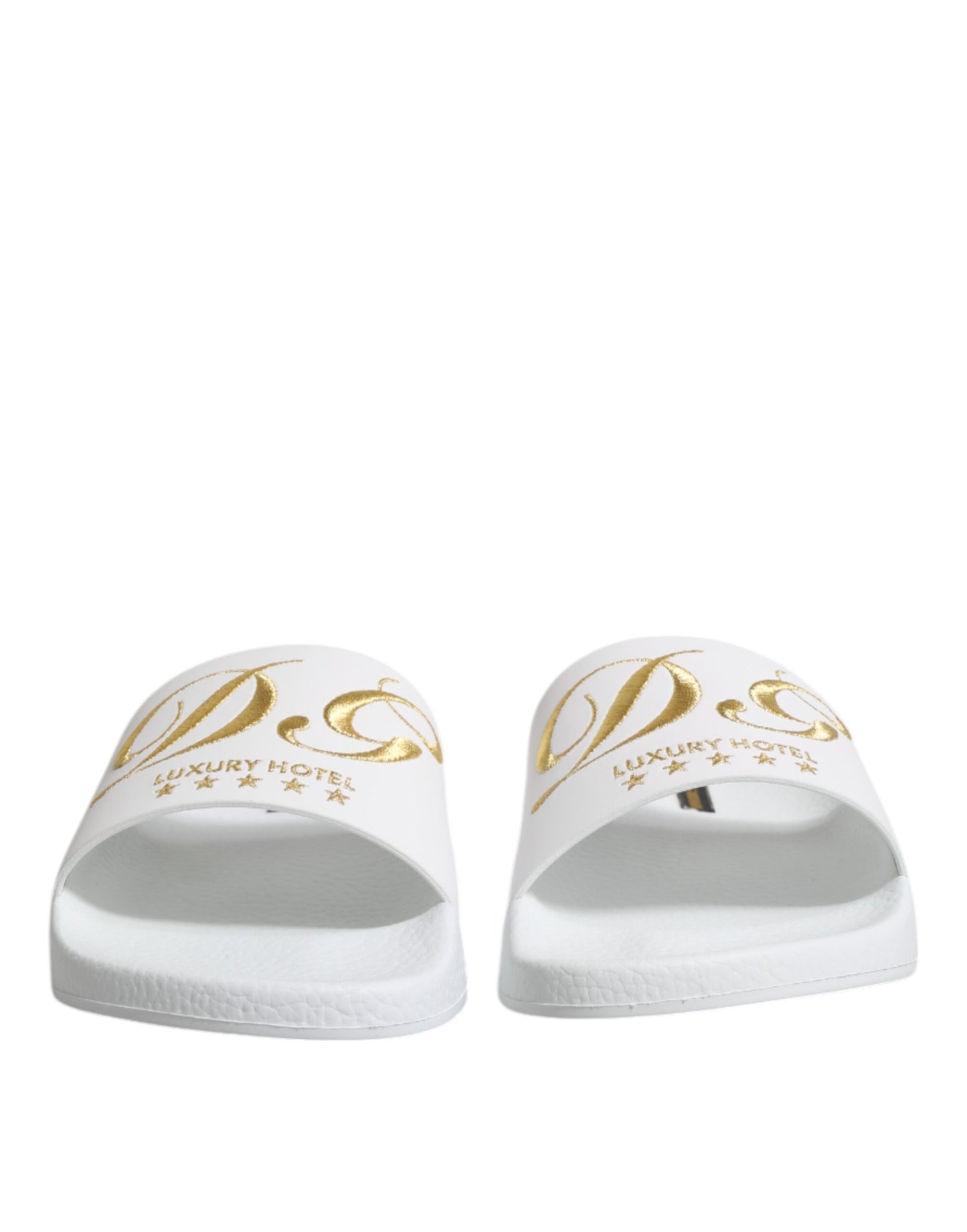 White Leather Slides Sandals Beachwear Shoes