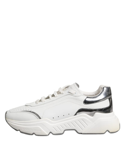 White Daymaster Leather Low Top Sneakers Shoes
