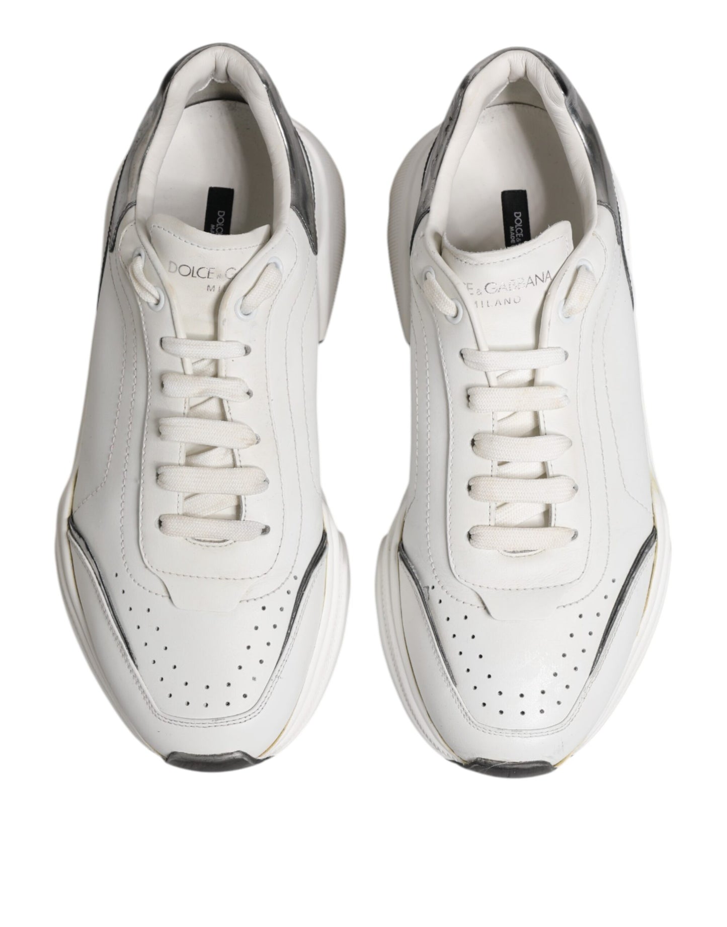 White Daymaster Leather Low Top Sneakers Shoes
