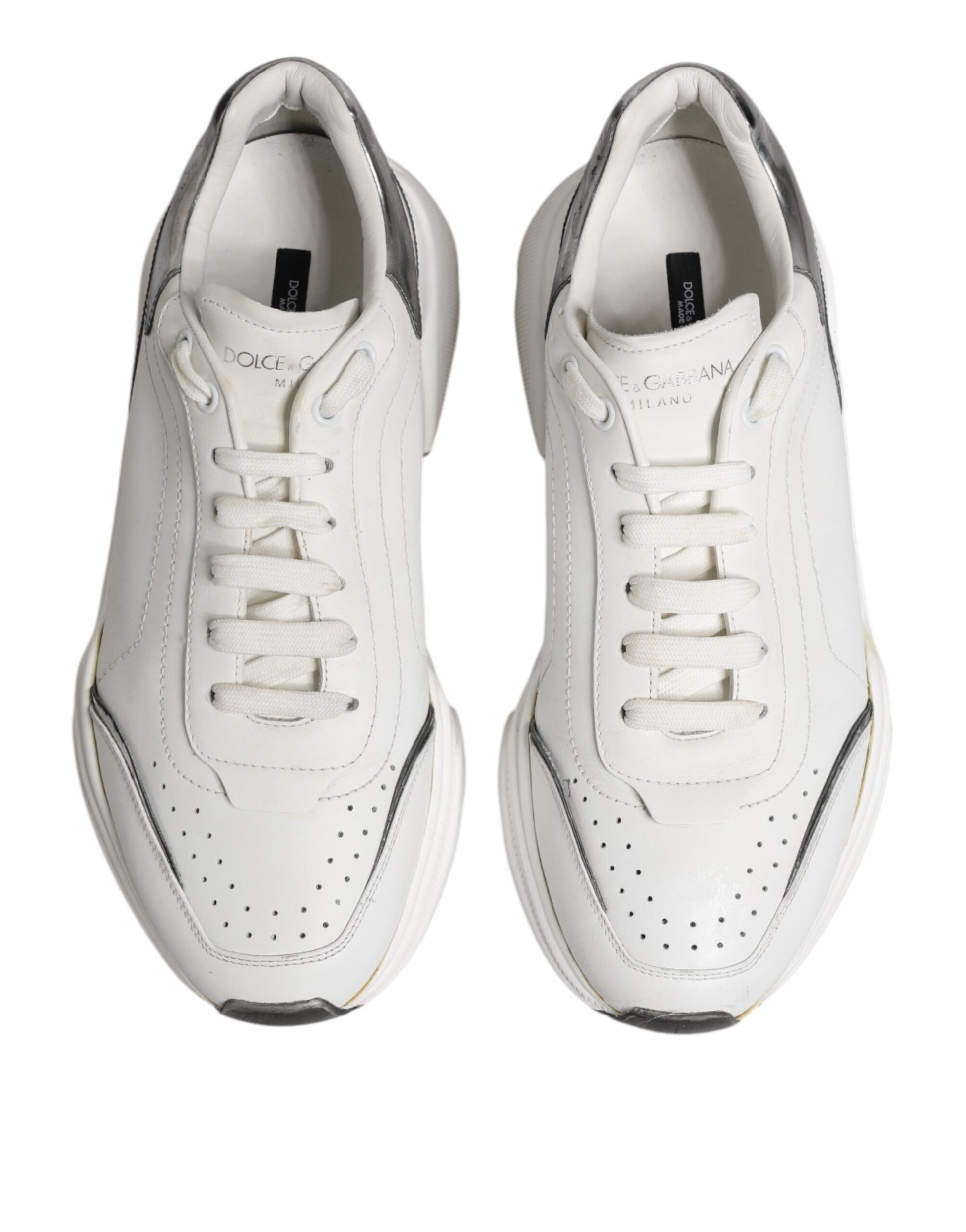 White Daymaster Leather Low Top Sneakers Shoes