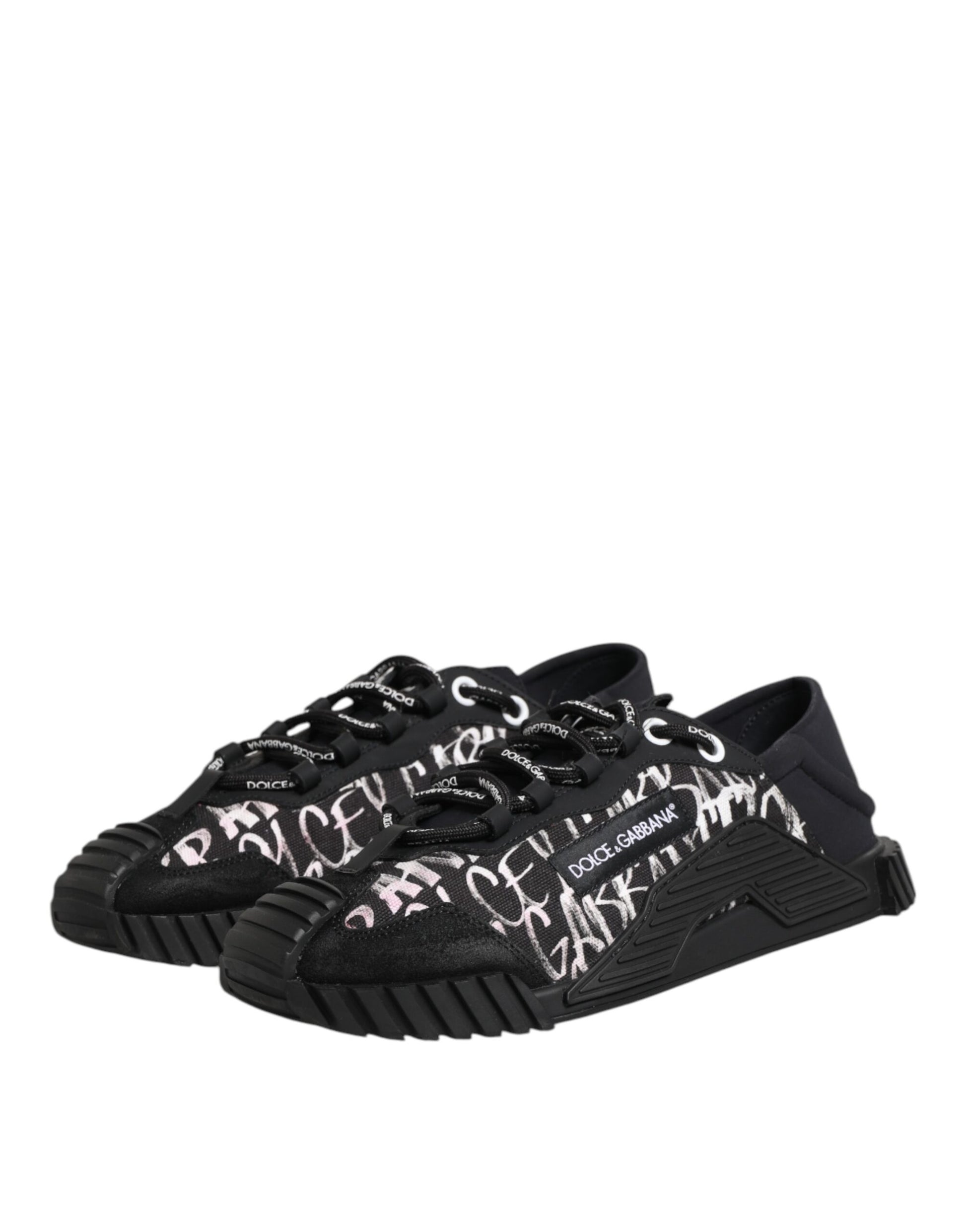 Black White NS1 Lace Up Low Top Sneakers Shoes