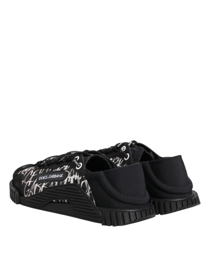 Black White NS1 Lace Up Low Top Sneakers Shoes