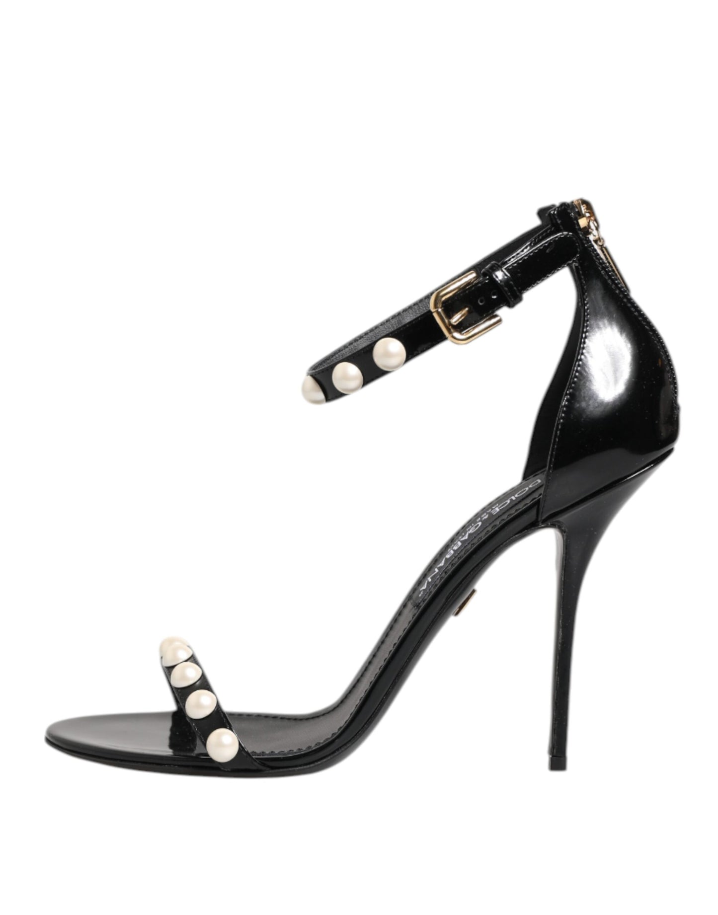 Black KEIRA Pearl Embellished Sandals Shoes