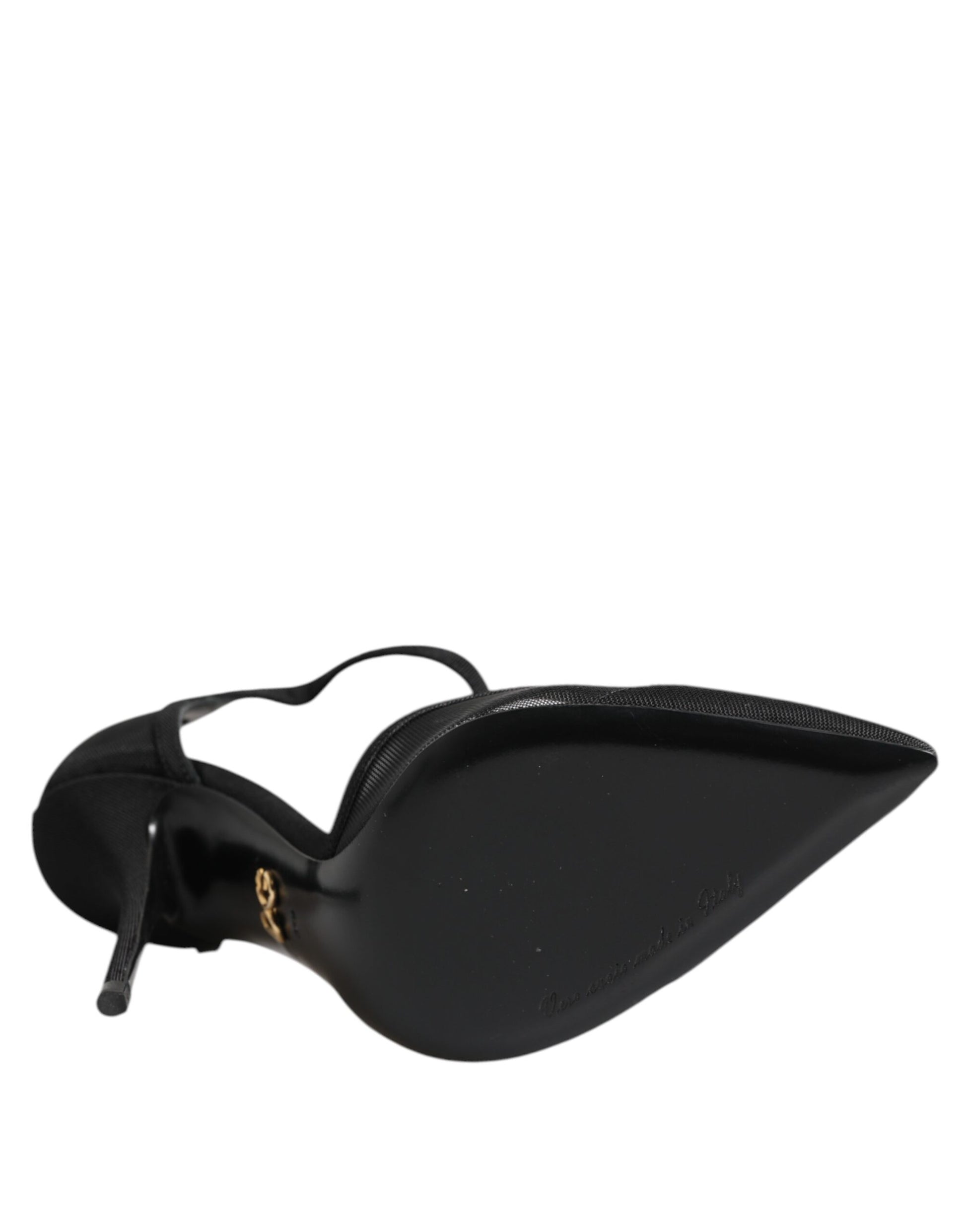 Black Mesh T-strap Stiletto High Heels Shoes