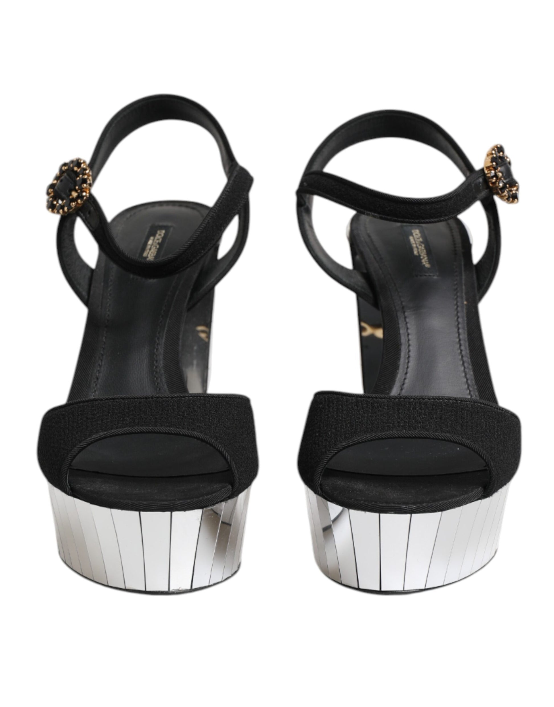 Black Crystal Ankle Strap Keira Sandal Shoes