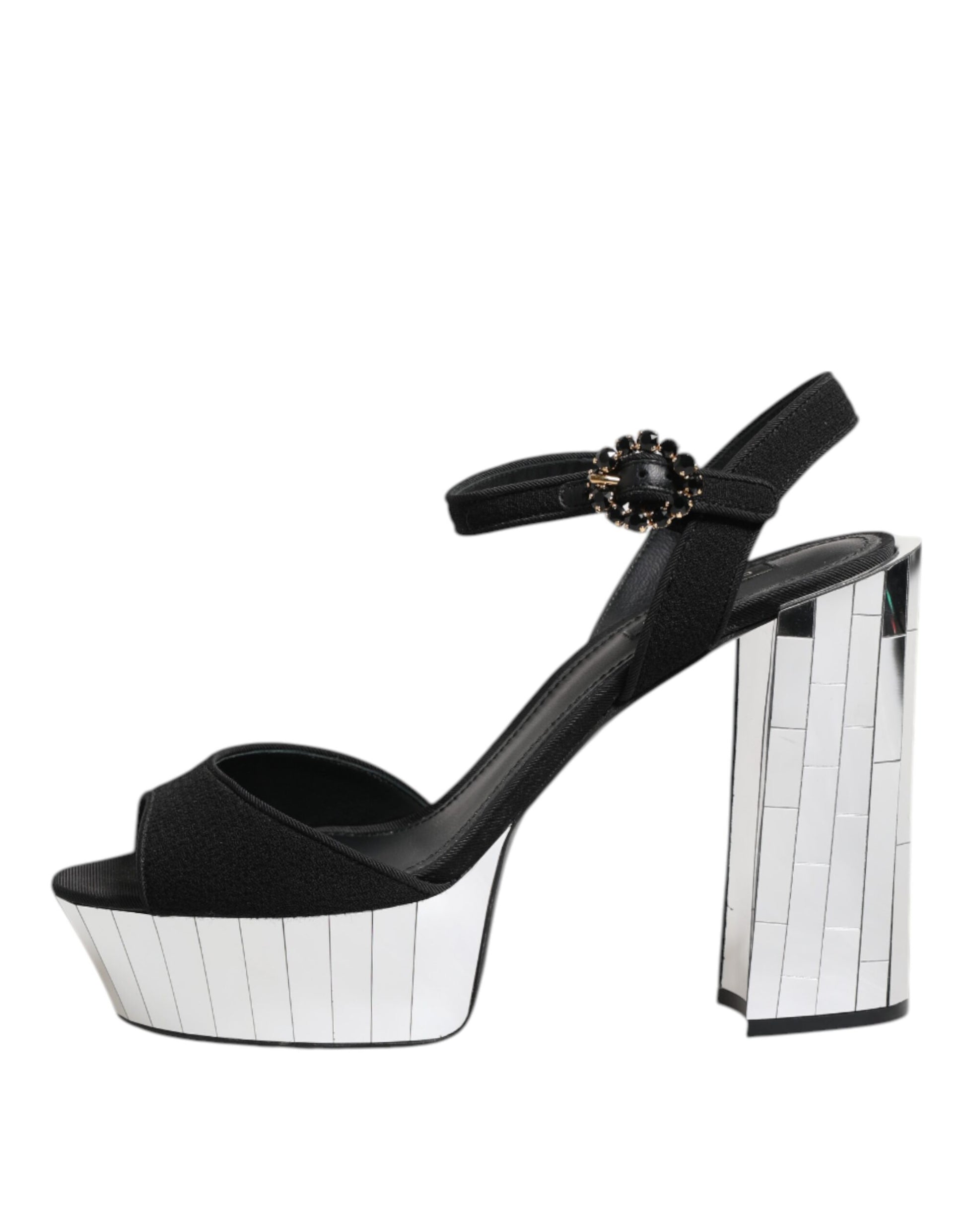 Black Crystal Ankle Strap Keira Sandal Shoes