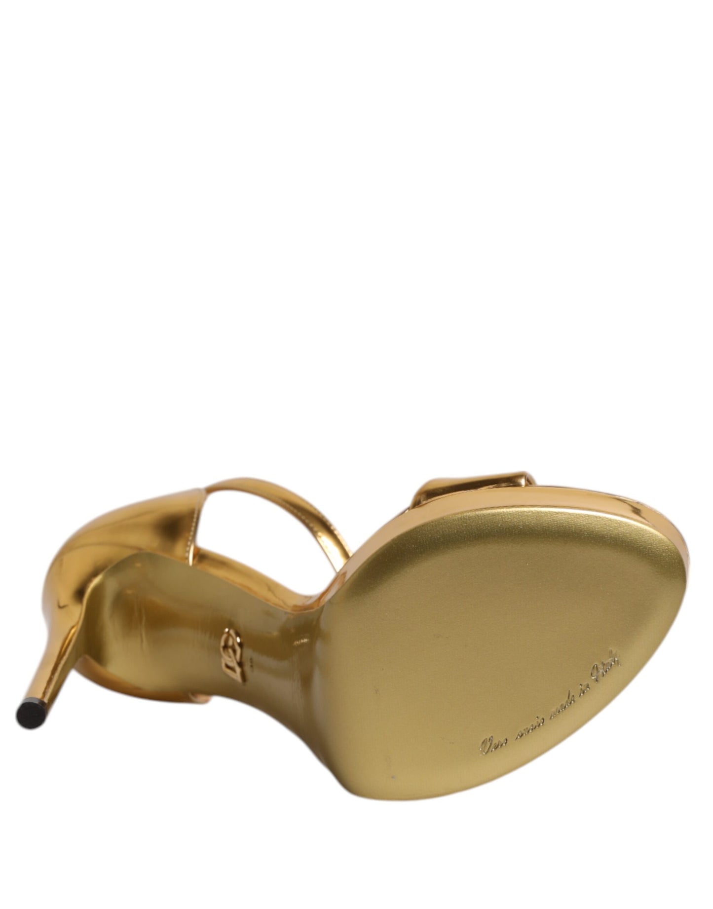 Gold Leather Platform Keira Sandals Shoes