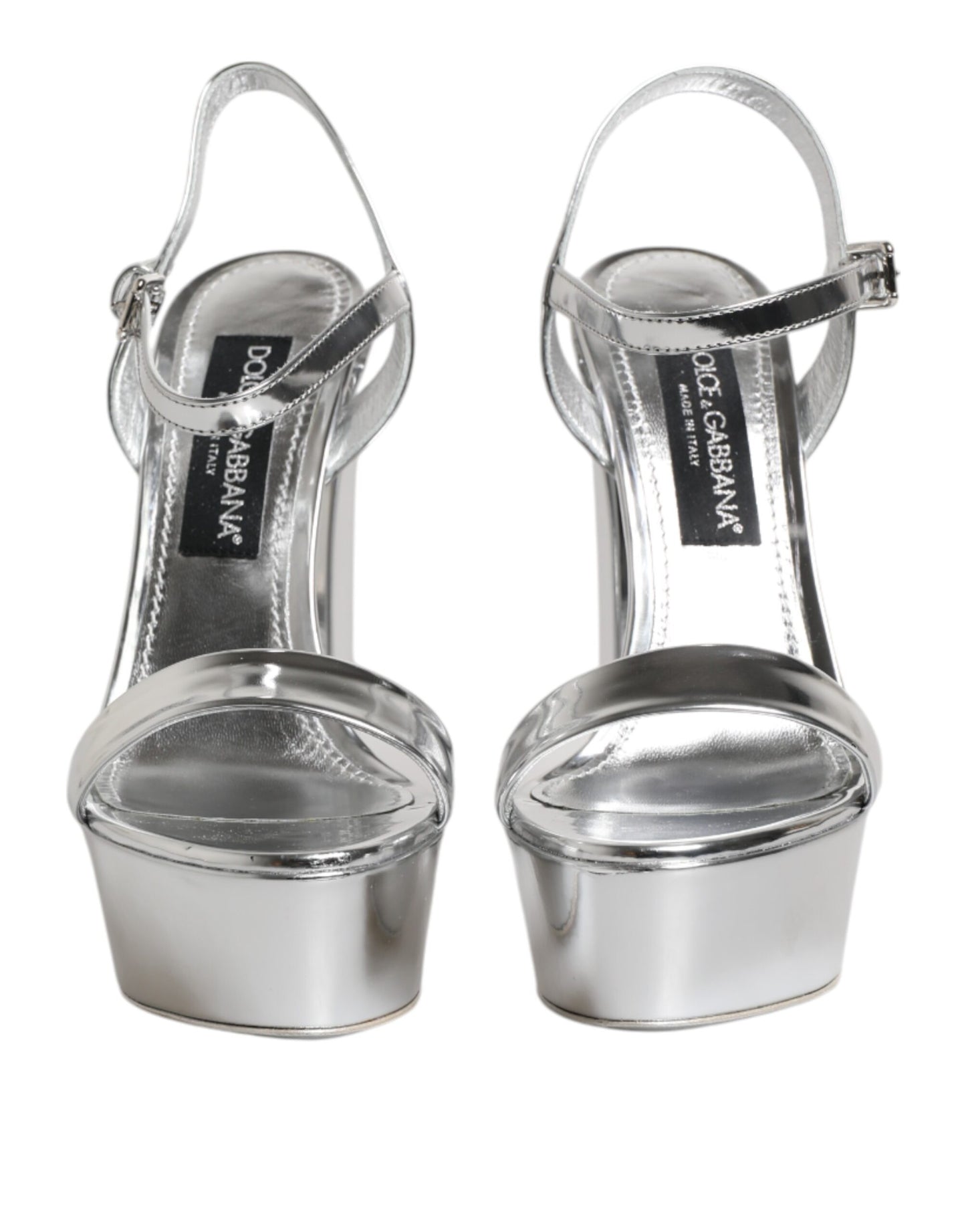 Silver Leather Platform Keira Sandals Shoes