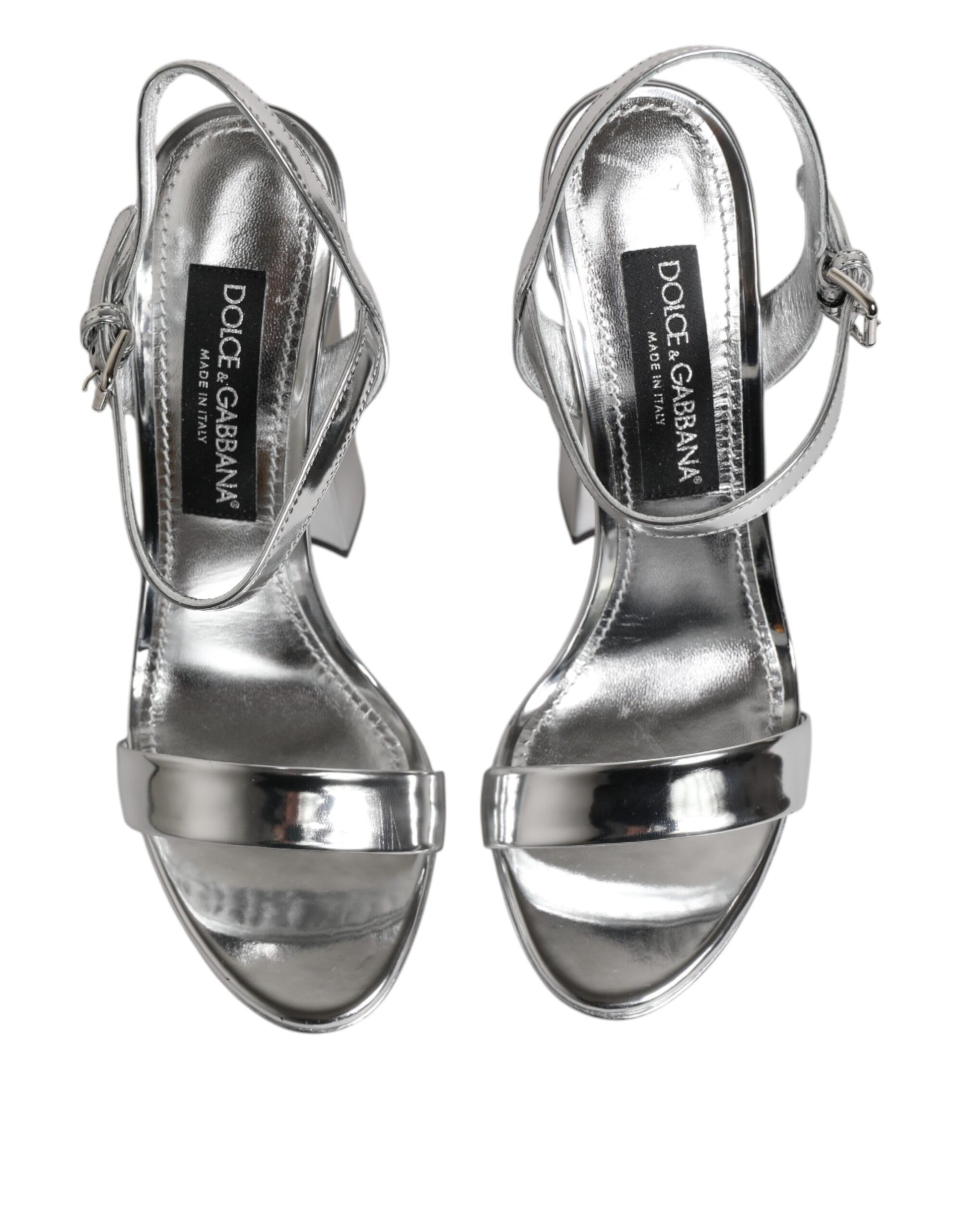 Silver Leather Platform Keira Sandals Shoes