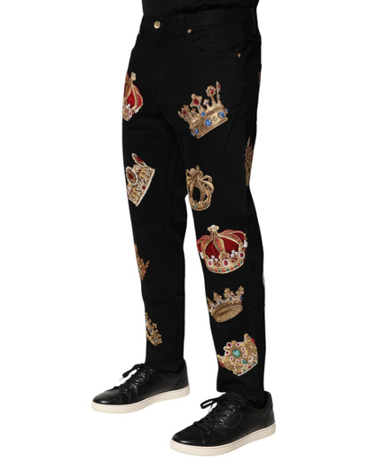Black Baroque Royal Men Dress Trouser Pants