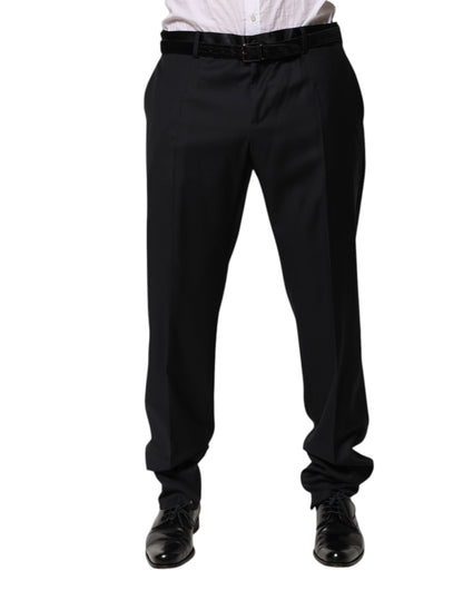 Black Wool Men Formal Dress Trouser Pants