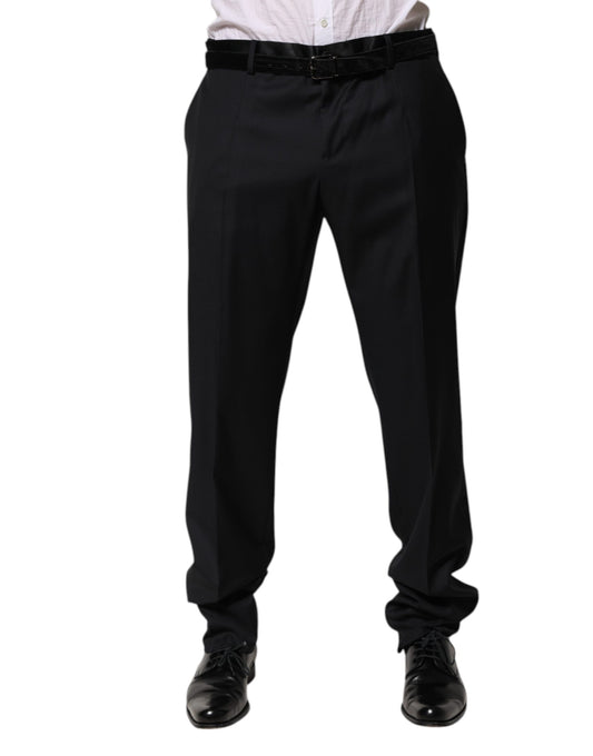 Black Wool Men Formal Dress Trouser Pants