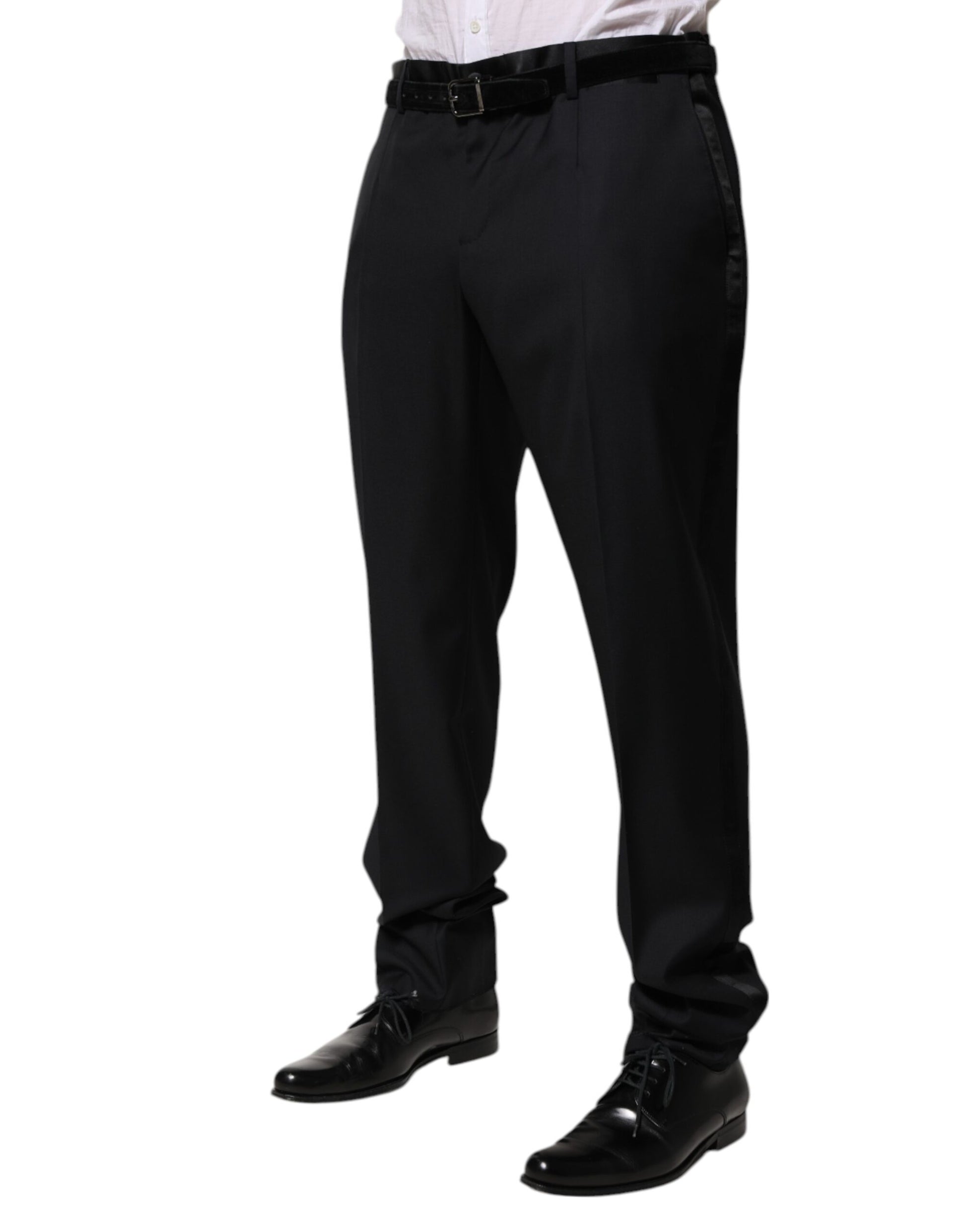 Black Wool Men Formal Dress Trouser Pants