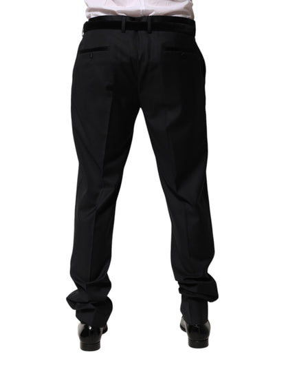 Black Wool Men Formal Dress Trouser Pants