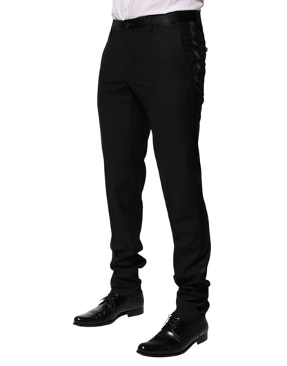 Black Wool Tapered Formal Men Dress Pants