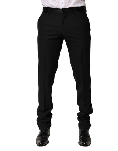 Black Wool Tapered Formal Men Dress Pants