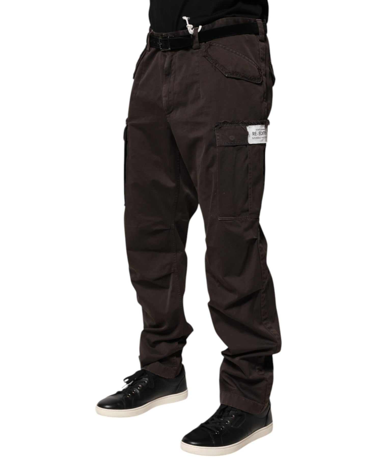 Brown Cotton Stretch Cargo Men Trouser Pants